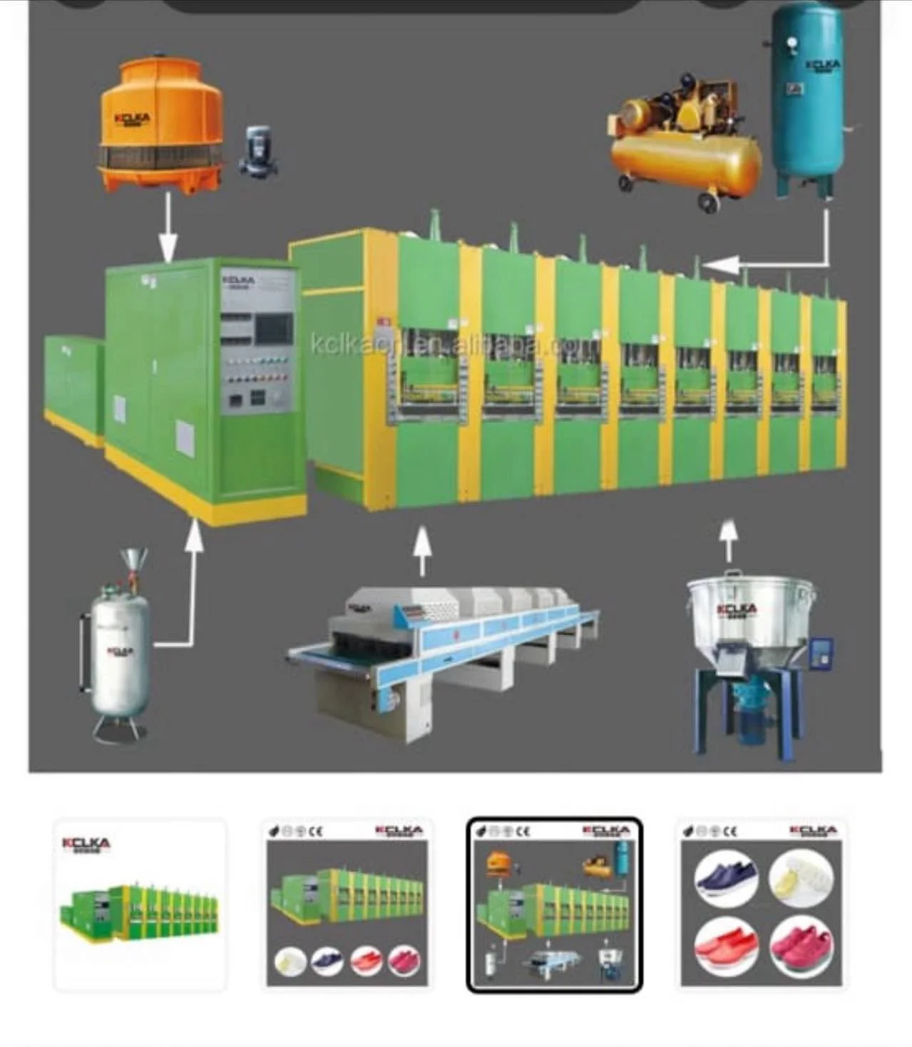 Industrial production machinery and supporting equipment prepared for business coordination.