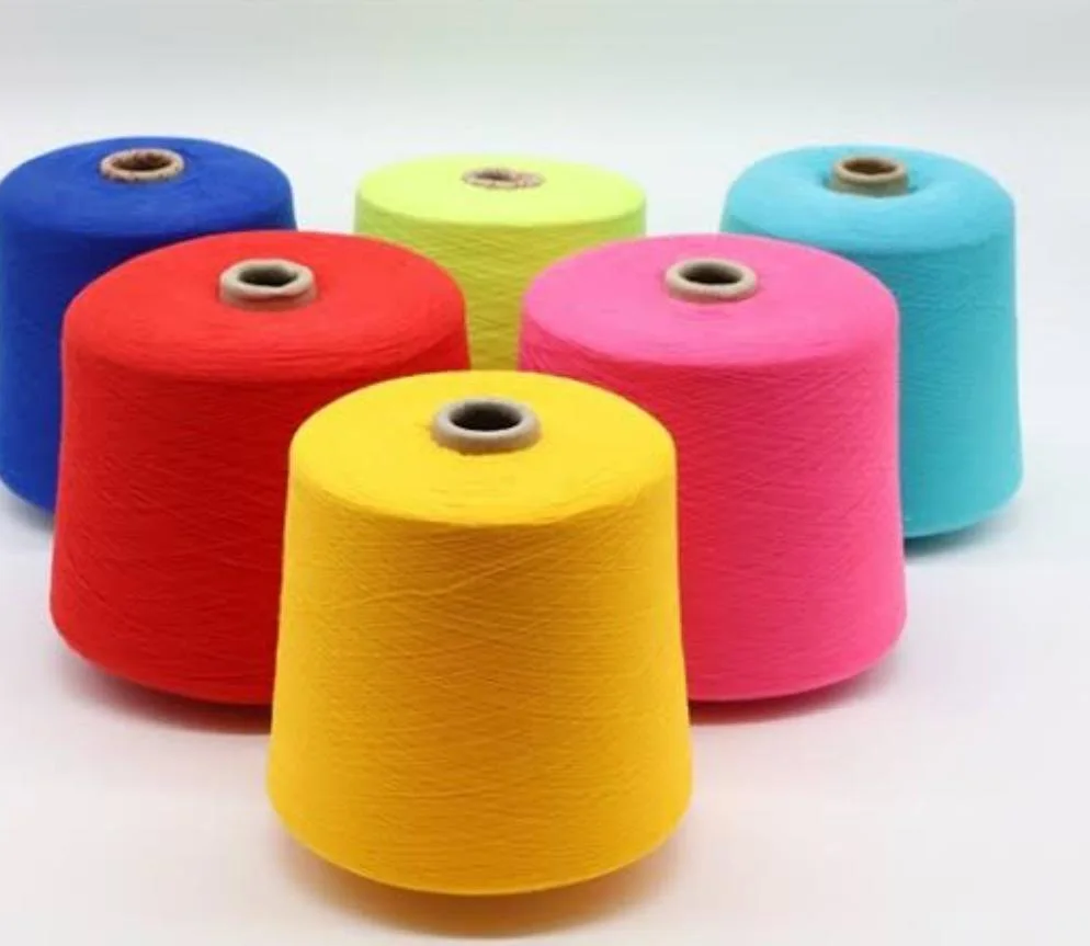 Multi-coloured yarn cones prepared for textile sourcing and factory supply.